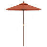 Sombrilla de jardín con poste de madera terracota 196x231 cm 3