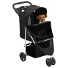 Cochecito para perros plegable tela oxford negro 80x46x98 cm 2