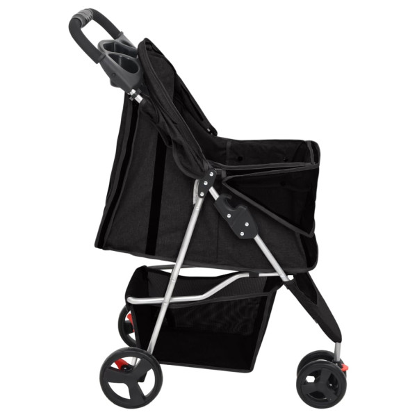 Cochecito para perros plegable tela oxford negro 80x46x98 cm M 5