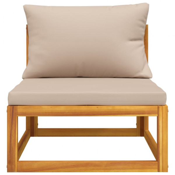 3 pcs conjunto lounge de jardim c/ almofadões acácia maciça M 4