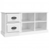 Mueble de TV madera contrachapada blanco brillo 102x35.5x47.5cm 2