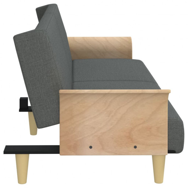 Sofá-cama com apoio de braços tecido cinzento-escuro M 5