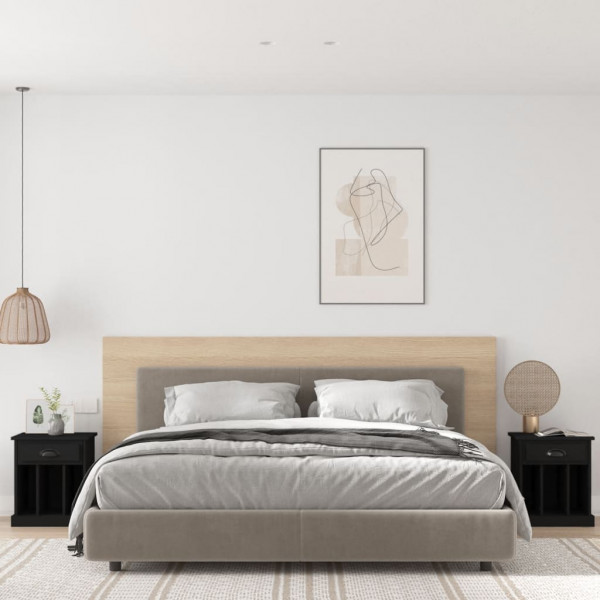 Mesitas de noche 2 unidades negro 43x36x50 cm D