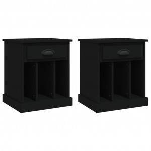Mesas de cabeceira 2 pcs 43x36x50 cm preto H