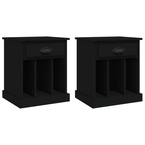 Mesas de cabeceira 2 pcs 43x36x50 cm preto M 2