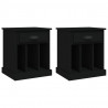 Mesas de cabeceira 2 pcs 43x36x50 cm preto 2