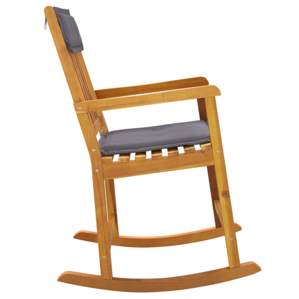 Silla mecedora con cojines madera maciza acacia M 3