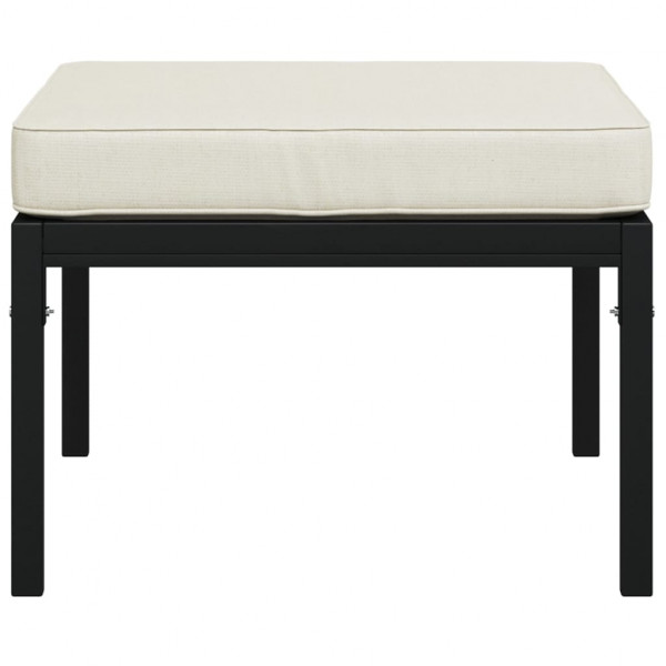 Apoios pés jardim c/ almofadões cor areia 2 pcs 60x60x35 cm aço M 4