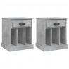 Mesas de cabeceira 2 pcs 43x36x50 cm cinzento cimento 2