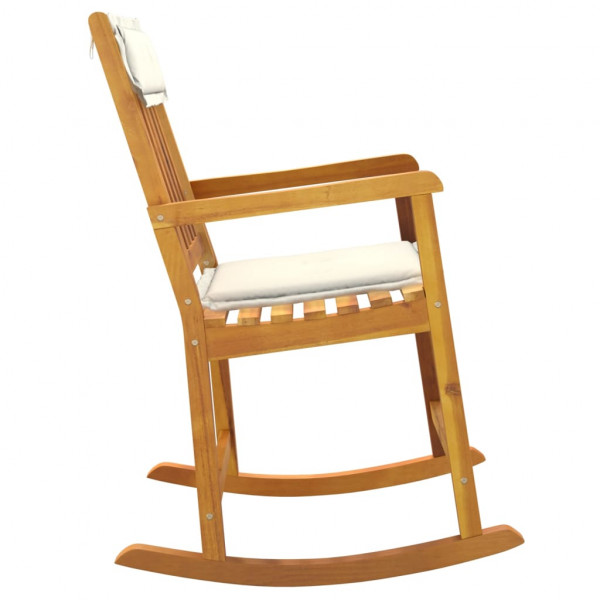 Silla mecedora con cojines madera maciza acacia M 4