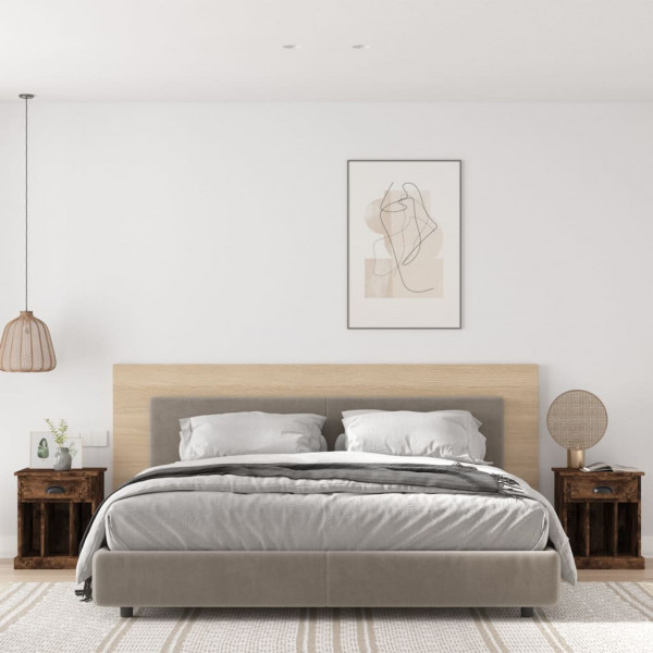 Mesitas de noche 2 unidades color roble ahumado 43x36x50 cm D