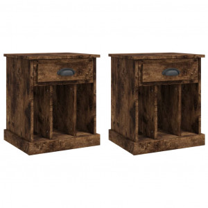 Mesas de cabeceira 2 pcs 43x36x50 cm cor carvalho fumado H
