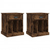Mesas de cabeceira 2 pcs 43x36x50 cm cor carvalho fumado 2