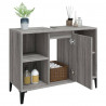 Armario de lavabo madera contrachapada gris Sonoma 80x33x60 cm 5