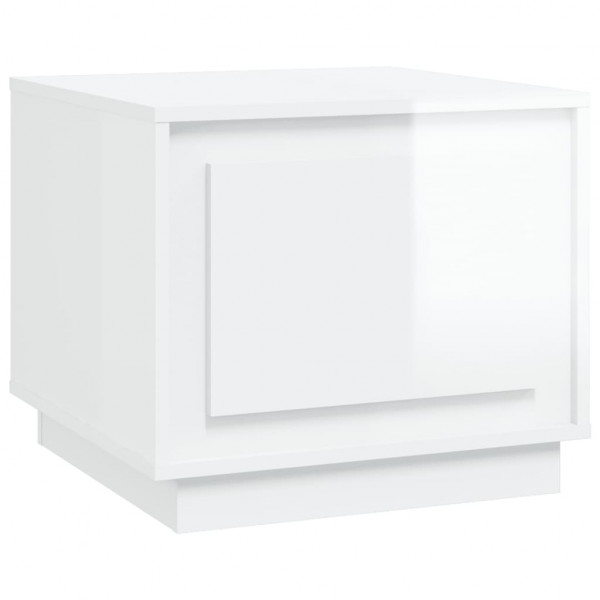 Mesa de centro madera contrachapada blanco brillo 51x50x44 cm M 2
