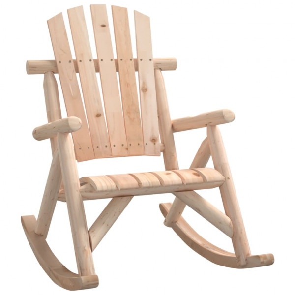 Silla mecedora de jardín madera maciza abeto 69x96x101 cm M 2