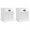 Mesas de cabeceira 2 pcs 43x36x50 cm branco brilhante 2