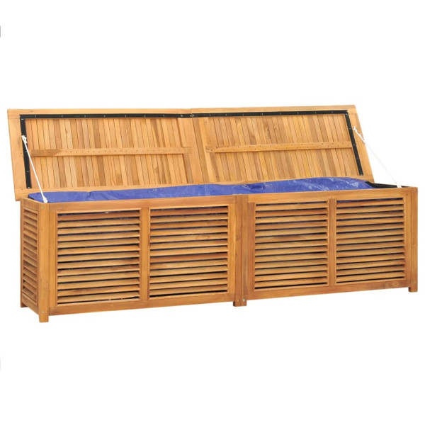 Caja de almacenaje de jardín con bolsa teca maciza 200x50x53 cm M 4
