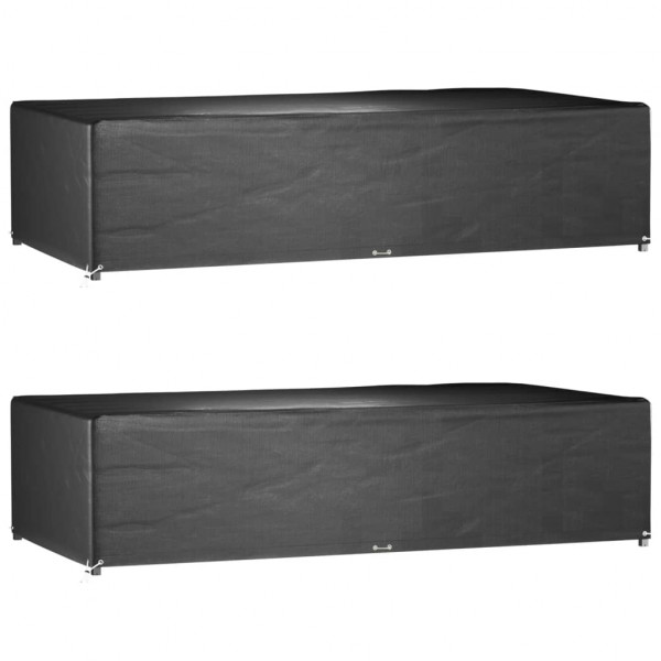 Fundas muebles jardín 2 uds 12 ojales rectangular 315x160x75 cm D