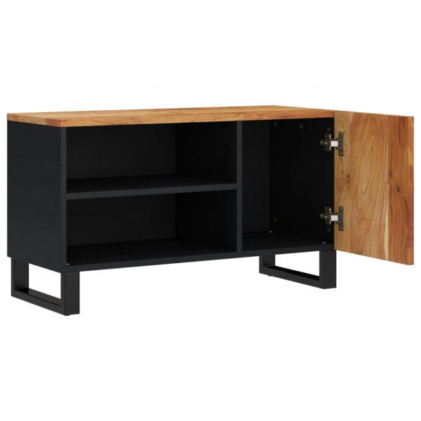 Mueble de TV madera acacia y madera contrachapada 80x33x46 cm M 4