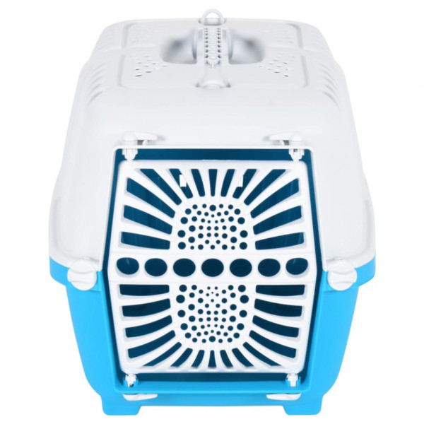 Transportín de mascota blanco azul polipropileno 48x31.5x33 cm M 3