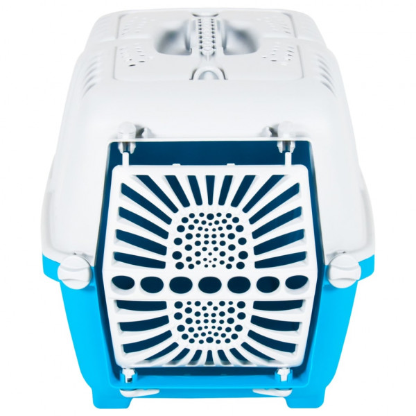 Transportadora 55x36x36 cm polipropileno branco e azul M 4