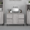 Armario de lavabo madera contrachapada gris Sonoma 80x33x60 cm 1