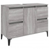 Armario de lavabo madera contrachapada gris Sonoma 80x33x60 cm 2