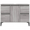 Armario de lavabo madera contrachapada gris Sonoma 80x33x60 cm 5