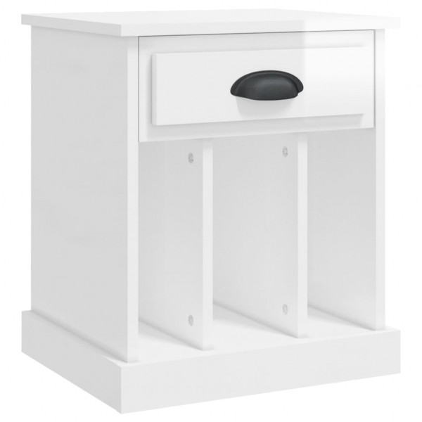 Mesa de cabeceira 43x36x50 cm branco brilhante M 2