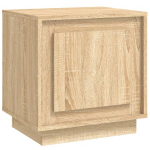 Mesita de noche madera contrachapada roble sonoma 44x35x45 cm H