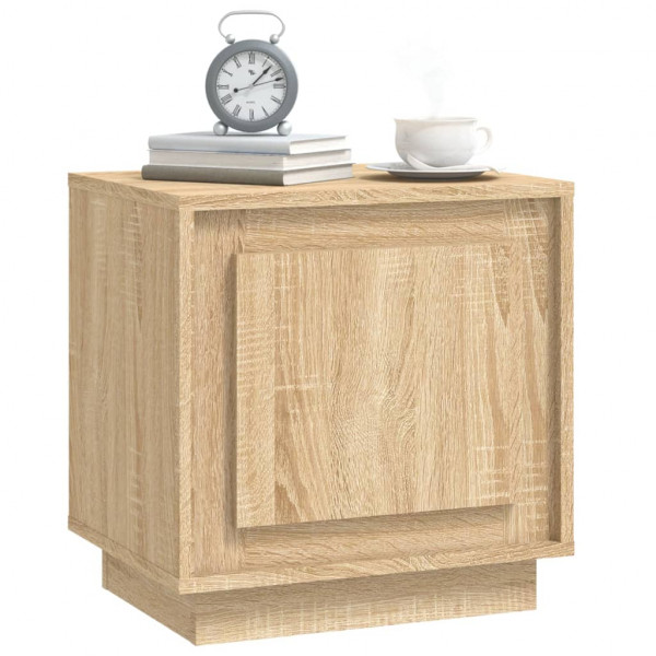 Mesita de noche madera contrachapada roble sonoma 44x35x45 cm M 4