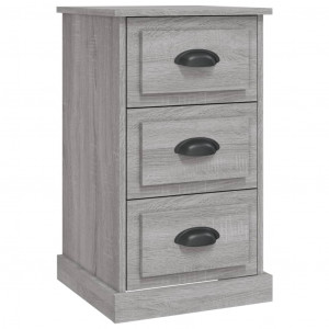 Mesita de noche madera contrachapada gris Sonoma 39x39x67 cm H
