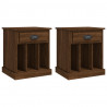 Mesas de cabeceira 2 pcs 43x36x50 cm cor carvalho castanho 2