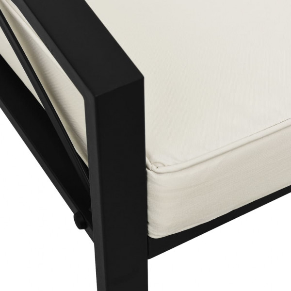 Silla de jardín acero con cojines color arena 68x76x79 cm M 5