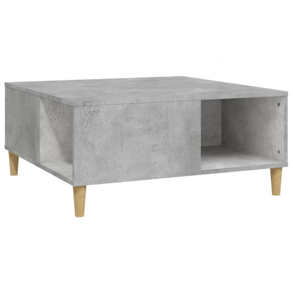 Mesa de centro madera contrachapada gris hormigón 80x80x36.5 cm M 2