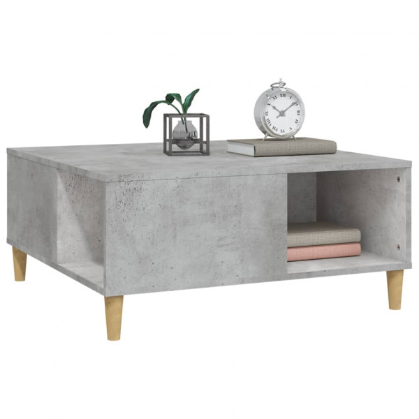 Mesa de centro madera contrachapada gris hormigón 80x80x36.5 cm M 4