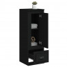 Aparador alto madera contrachapada negro 36x35.5x103.5 cm 4