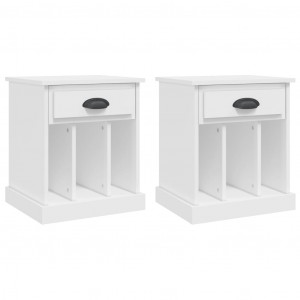Mesas de cabeceira 2 pcs 43x36x50 cm branco H