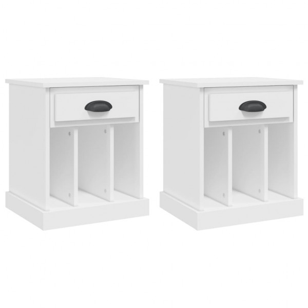 Mesas de cabeceira 2 pcs 43x36x50 cm branco M 2