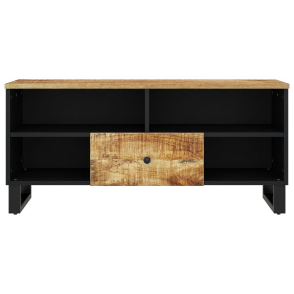 Mueble de TV madera mango y madera contrachapada 100x33x46 cm M 4