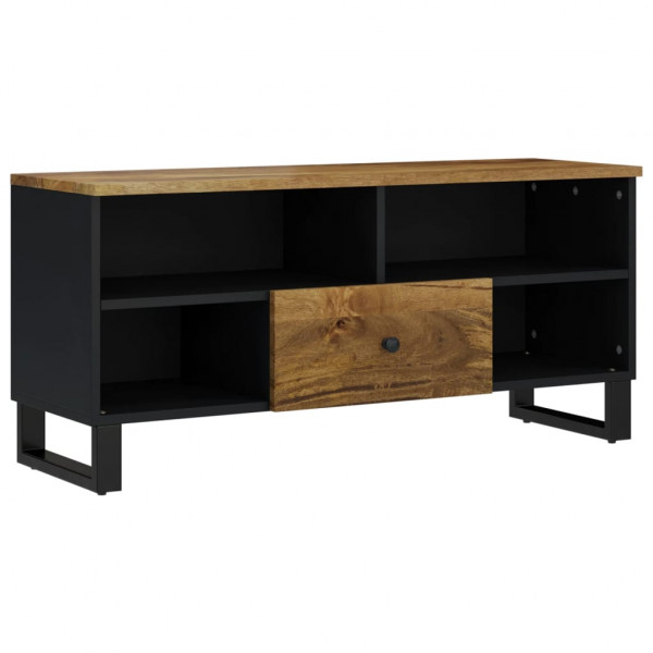 Mueble de TV madera mango y madera contrachapada 100x33x46 cm M 2