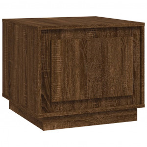 Mesa de centro madera contrachapada roble marrón 51x50x44 cm H
