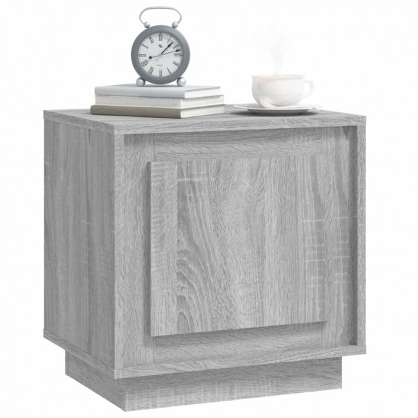 Mesita de noche madera contrachapada gris sonoma 44x35x45 cm M 4