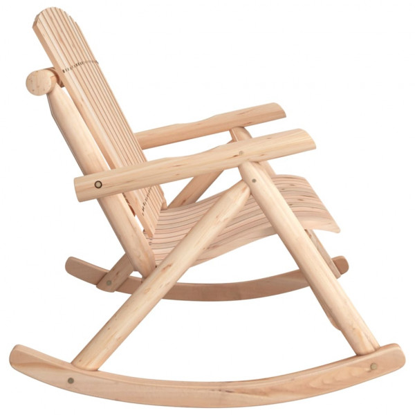 Banco mecedora de jardín de 2 plazas madera abeto 123x96x102 cm M 4