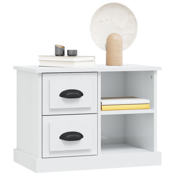 Mesa de cabeceira 60x35.5x45 cm branco brilhante M 4