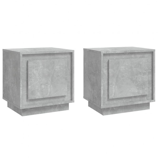 Mesas cabeceira 2pcs 44x35x45cm derivados madeira cinza cimento M 2