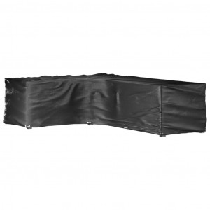 Fundas muebles jardín forma de L 2 uds 18 ojales 220x285x80 cm H