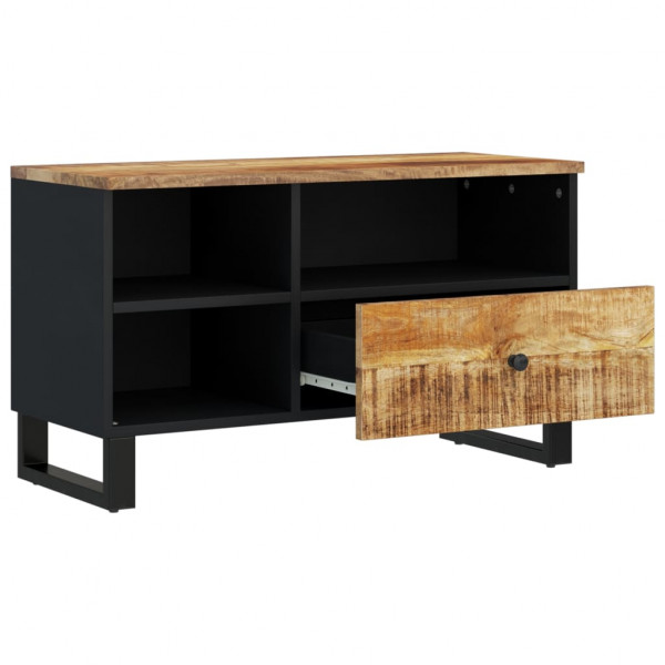 Mueble de TV madera mango y madera contrachapada 80x33x46 cm M 3