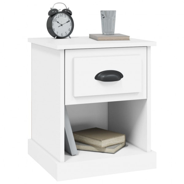 Mesitas de noche 2 uds madera contrachapada blanco 39x39x47.5cm M 5